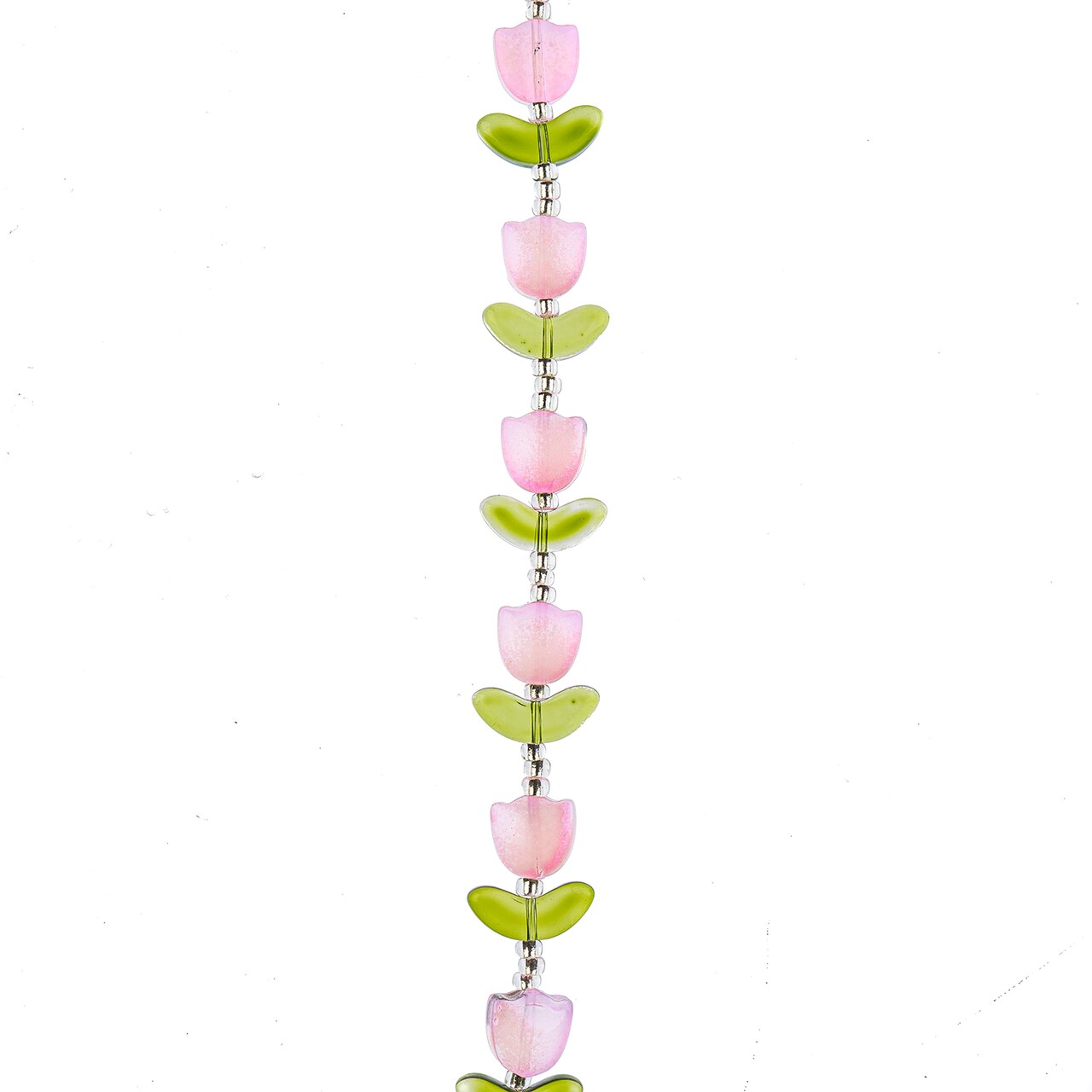 Crystal Lane DIY Glass Garden 7in Tulip Flowers Bead Strand, 9pcs